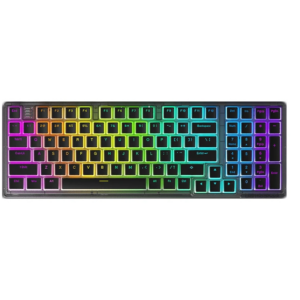 DARMOSHARK K7 98 Keys Wired Mechanical Gaming Keyboard Hot Swappable Gateron Switch RGB PBT Keycaps Type-C Gaming Keyboard – Yellow/Silver Switch