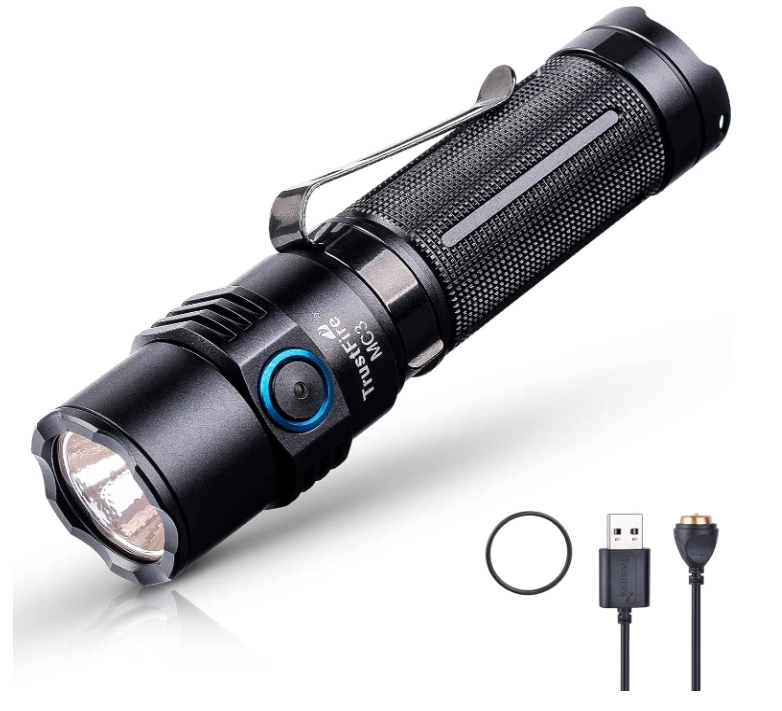 TrustFire MC3 Tactical LED Flashlight 2500 Lumens USB Magnetic Charging Torch Rechargeable Flashlights IP68 Waterproof EDC Flashlight Work Flashlight