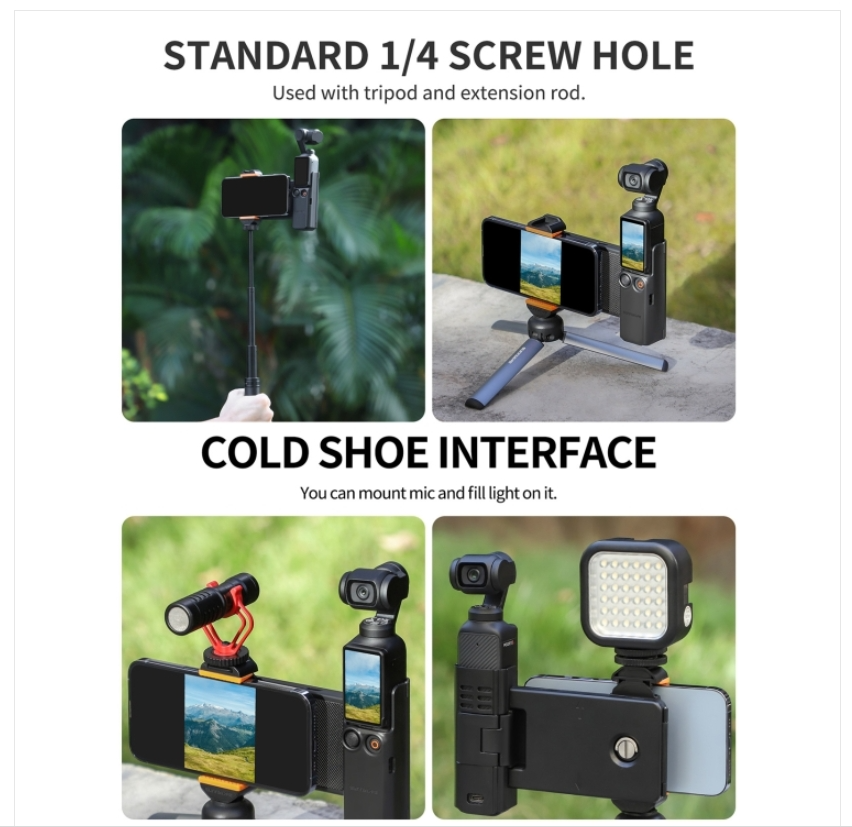 For DJI DJI Osmo Pocket 3 Sunnylife OP3-AD744 Expansion Phone Holder Adapter Protective Frame Storage Case