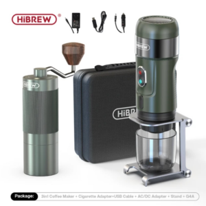 HiBREW Wireless Electric Portable Espresso Coffee Machine for Car & Home Camping Coffee Maker Fit Nespresso Dolce Capsule Powder