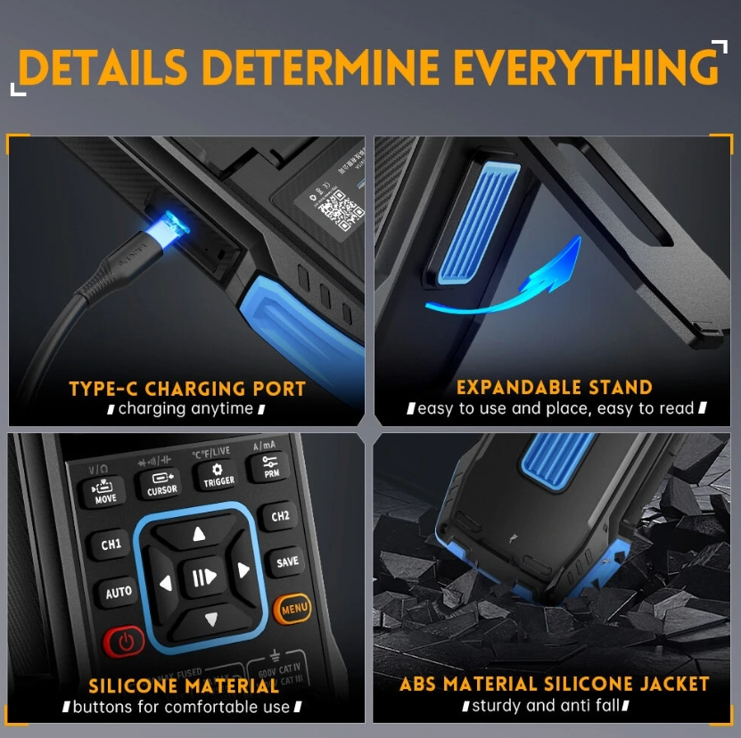 FNIRSI 2C23T 3IN1 Dual Channel 10MHZ 2 50MS/s Handheld Digital Oscilloscope Multimeter + Function Signal Generator