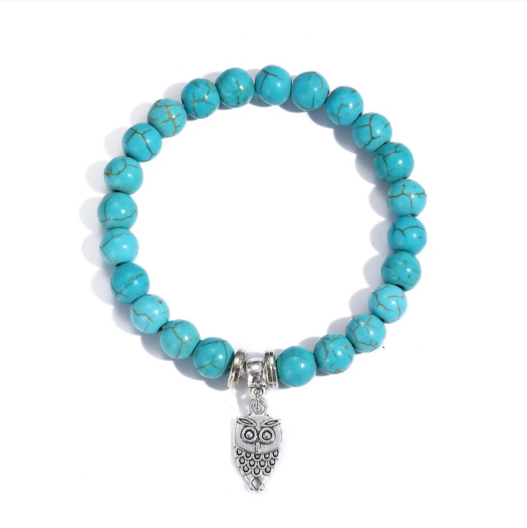 Women's Beaded Bracelet with Turquoise in Ethnic Style