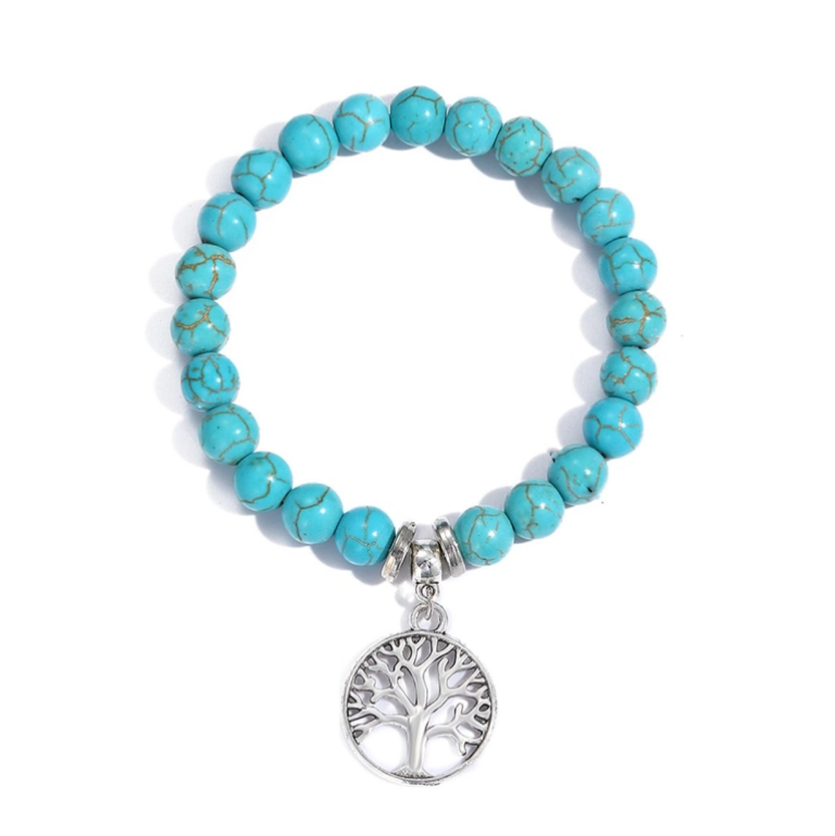 lifetree Women's Beaded Bracelet with Turquoise in Ethnic Style
