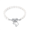 Pearl Jewelry Stainless Steel Magnetic Heart Bracelet (Steel Color)