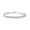 Sterling Silver S925 White Gold-Plated Cubic Zirconia Full-Set Sparkling Bangle