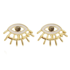 Angel’s Eye Pendant Multi-layer Necklace, Model: E2106-21 with Front and Back Earrings