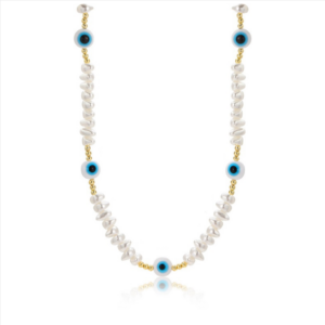 Angel Eye Pendant Multi-layer Necklace, Model: N2210-1 with Triangular Pearl Eyes
