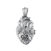 Personalized Titanium Steel Heart Pendant with Openable Feature, Color: Natural Large Single Pendant