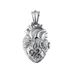 Personalized Titanium Steel Heart Pendant with Openable Feature, Color: Natural Large Single Pendant