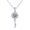 Moissanite 925 Sterling Silver Key Necklace, Chain Length: 60cm Sweater Chain