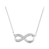 Sterling Silver Plated White Gold Mobius Loop Moissanite Necklace