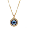 Angel Eye Pendant Multi-layer Necklace, Model: N2106-10 with Round Heat-set Crystal Eyes