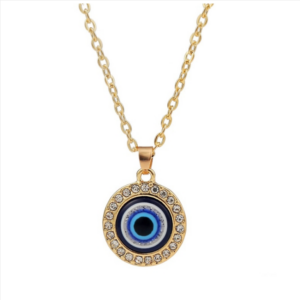Angel Eye Pendant Multi-layer Necklace, Model: N2106-10 with Round Heat-set Crystal Eyes