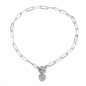Angel Eye Pendant Multi-layer Necklace, Model: N2106-20 Silver Heart-shaped Eyes
