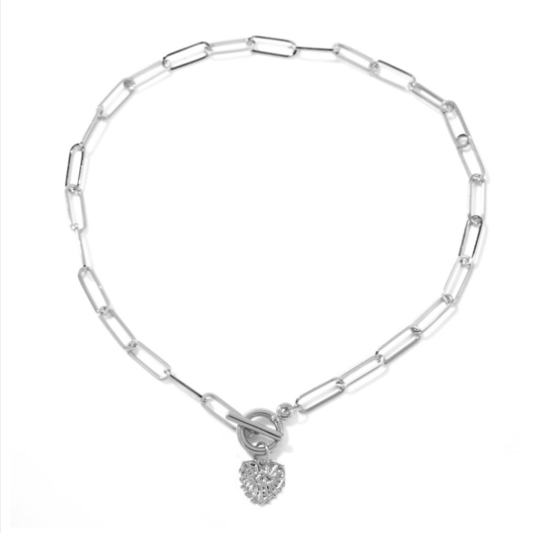 Angel Eye Pendant Multi-layer Necklace, Model: N2106-20 Silver Heart-shaped Eyes