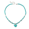 Bohemian Turquoise Natural Stone Sweater Retro Pendant, Model: N2203-14 Butterfly Design