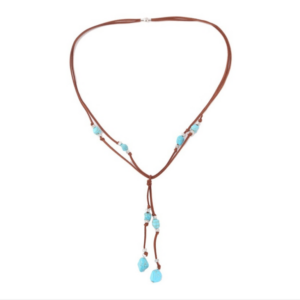 Bohemian Turquoise Natural Stone Sweater Retro Pendant, Model: N2111-14 with Eight Stones