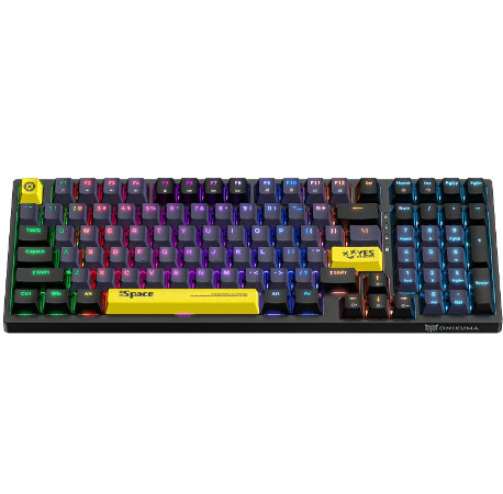 ONIKUMA G38 98 Keys Mechanical Gaming Keyboard Hot Swappable Brown/Blue Switch RGB USB Type-C Wired Gaming Keyboard for PC Computer Office - Black Bro