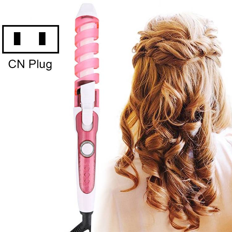 Hair Styling Tool Hair Curler Roller Spiral Curling Iron(Pink)