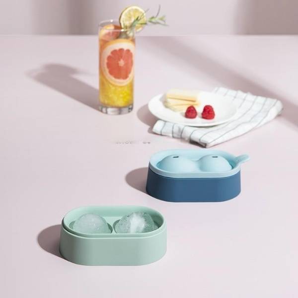 Ice Hockey Mold Food grade Silicone Ice Grid Double Ball Ice Making Mold