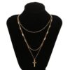 3-layer women’s necklace cross