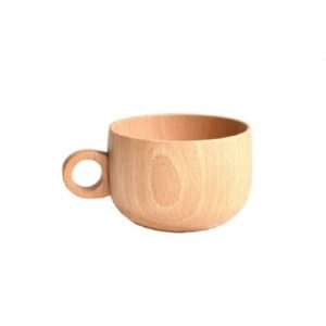 Beech Coffee Cup Wooden Water Cup Tea Cup with Handle, Style:Cup