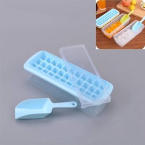 Creative 33 grid DIY ice cube box plastic homemade ice cube mold with cover&shovel