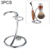 3 pieces for sale Stainless steel razor holder classic safety razor holder and brush holder holder with anti-slip base