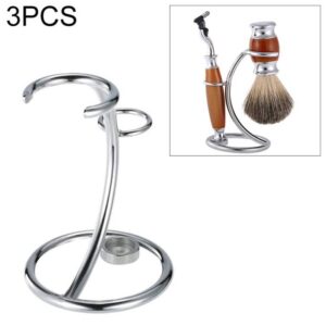 3 pieces for sale Stainless steel razor holder classic safety razor holder and brush holder holder with anti-slip base