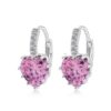 925 sterling silver cute heart-shaped cubic zirconia earrings