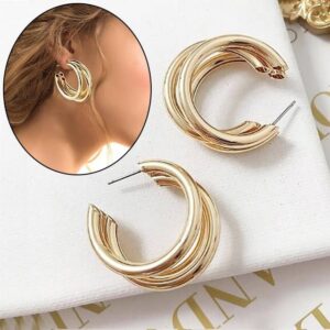 Fashionable small circles, smooth earrings, minimalist style, charming earrings for women