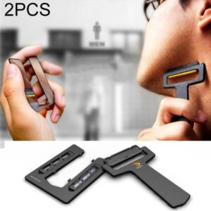 2 PCS Outdoor Ultra Portable Shaver Pocket Shaver Safety Shaver with Mirror and Magnifier
