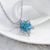 Charming Retro Crystal Snowflake Zircon Silver Necklace Women’s Pendant Jewelry Gift