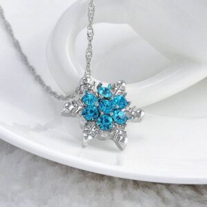 Charming Retro Crystal Snowflake Zircon Silver Necklace Women’s Pendant Jewelry Gift