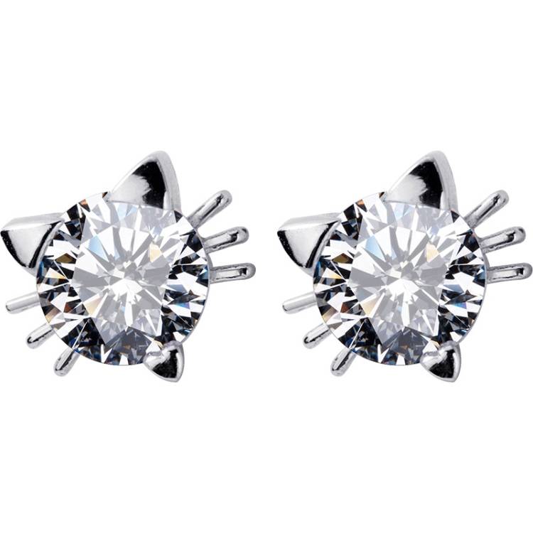 Cute Cat Zircon Women's Earrings