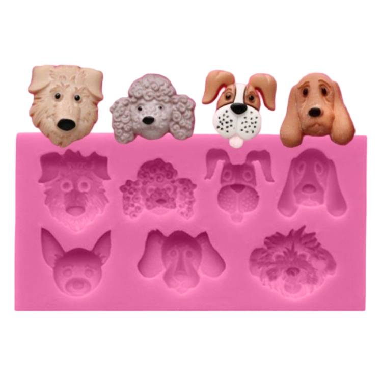 Dog shaped cartoon silicone gummie cake decoration mold
