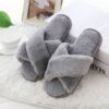 Cross warm plush women’s slippers