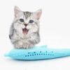 Catnip Cat Teeth Cleaning Silicone Dolphin Toy(Blue)