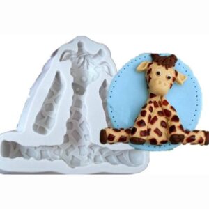 2 PCS 3D Animal Shape Silicone Form Fondant Cake Biscuit Molds(Giraffe)