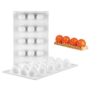 French Dessert 15 Ball Cake Mold Mousse Silicone Creative DIY Baking Mold White (29.7 x 17.5 x 3cm)