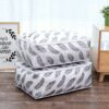 Foldable Storage Bag Clothes Blanket Quilt Transparent Printing Travel Luggage Storage Bag, Size:57x40x22cm(Feather)