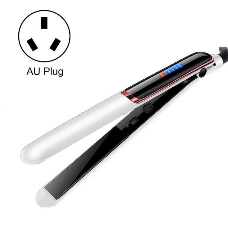 35W 2-in-1 roll straight dual-purpose electric hair straightener curling rod white