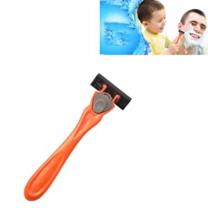 Five-layer stainless steel replaceable head disposable manual shaver (orange)