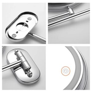 8-inch wall-mounted double-sided light-filled cosmetic mirror LED three-tone light bathroom mirror, color: rechargeable matte nickel color (five times