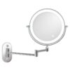 8-inch wall mounted double-sided makeup mirror with LED three color dimming bathroom mirror