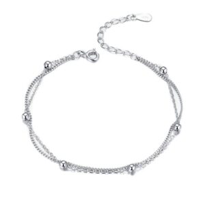 Sterling Silver S925 Women’s Bracelet Jewelry Platinum Plated Silver Bracelet