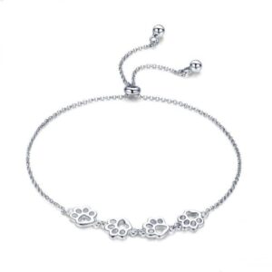 Cute Pet Claw Mark Bracelet S925 Pure Silver Animal Dropping Oil Bracelet