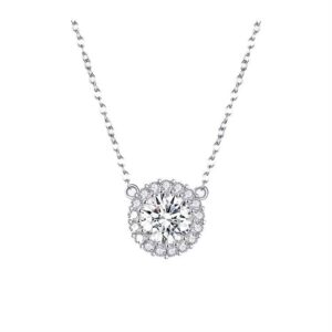 Platinum Plated Zircon Necklace S925 Pure Silver Minimalist Women’s Necklace