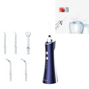 Electric dental rinser, dental scaler, water flosser, household portable oral cleaning machine (blue)