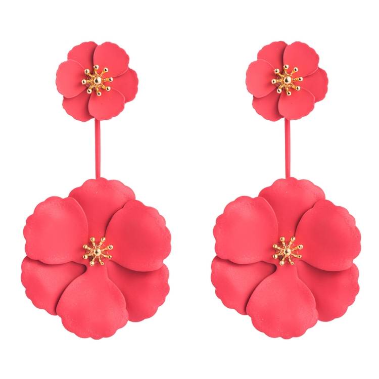 1-on-1 selling Bohemian style alloy flower long earrings